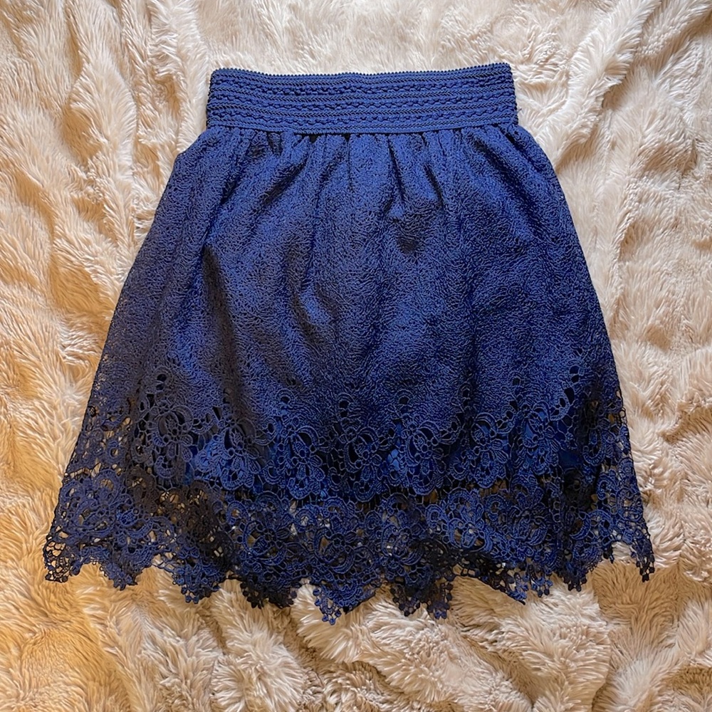 Navy Lace Skirt